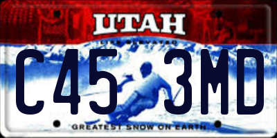 UT license plate C453MD