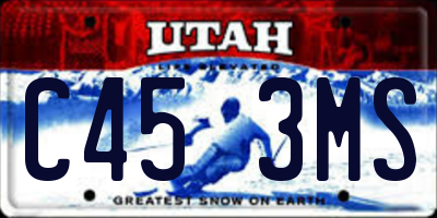 UT license plate C453MS