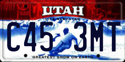 UT license plate C453MT