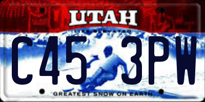 UT license plate C453PW