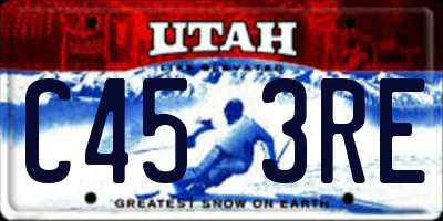 UT license plate C453RE