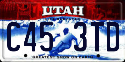 UT license plate C453TD