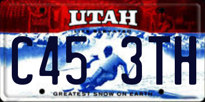 UT license plate C453TH