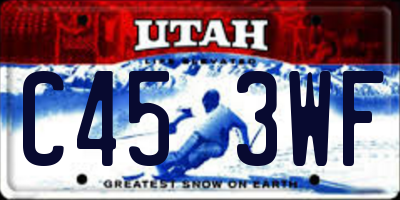 UT license plate C453WF