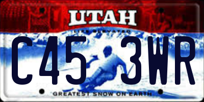 UT license plate C453WR
