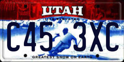 UT license plate C453XC