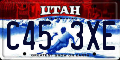 UT license plate C453XE