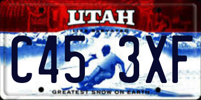 UT license plate C453XF