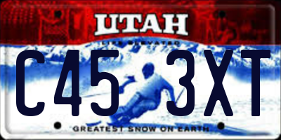 UT license plate C453XT