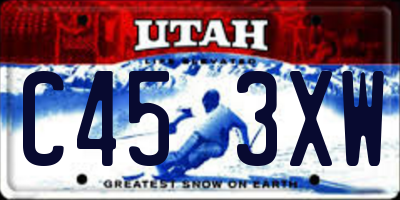 UT license plate C453XW