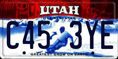 UT license plate C453YE