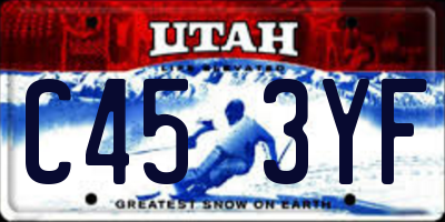 UT license plate C453YF