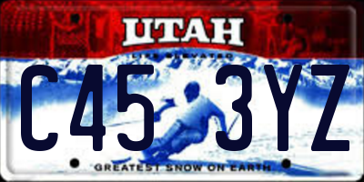 UT license plate C453YZ