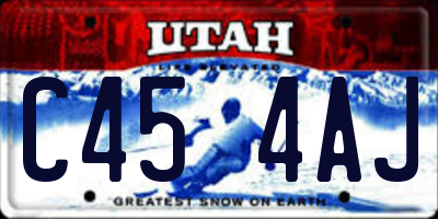 UT license plate C454AJ