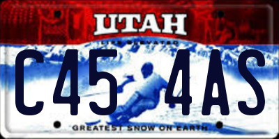 UT license plate C454AS