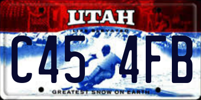 UT license plate C454FB
