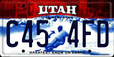 UT license plate C454FD