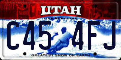 UT license plate C454FJ