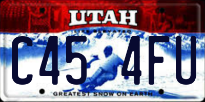 UT license plate C454FU