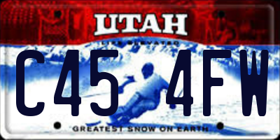 UT license plate C454FW