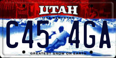 UT license plate C454GA