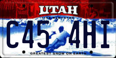 UT license plate C454HI