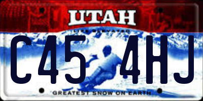 UT license plate C454HJ