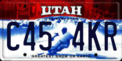 UT license plate C454KR