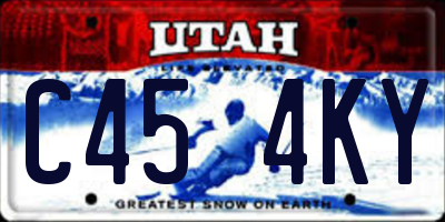 UT license plate C454KY