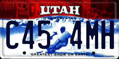 UT license plate C454MH