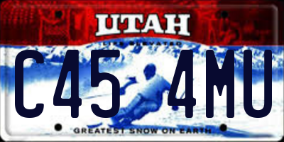 UT license plate C454MU