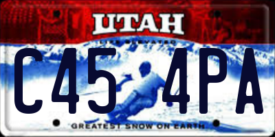 UT license plate C454PA