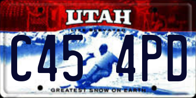 UT license plate C454PD