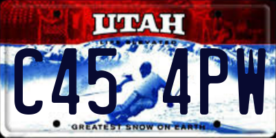 UT license plate C454PW
