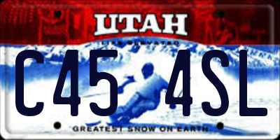 UT license plate C454SL