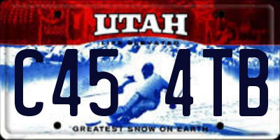 UT license plate C454TB