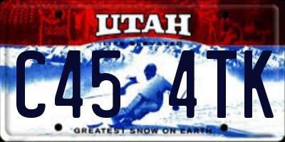 UT license plate C454TK