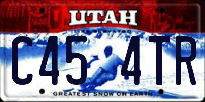 UT license plate C454TR