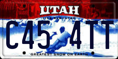 UT license plate C454TT