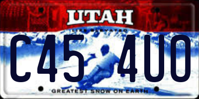 UT license plate C454UO