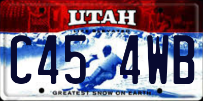 UT license plate C454WB