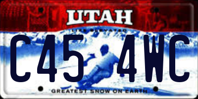 UT license plate C454WC