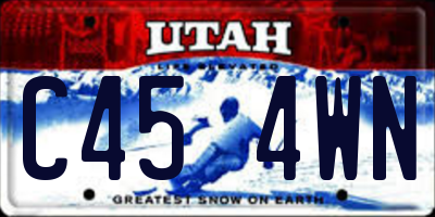 UT license plate C454WN