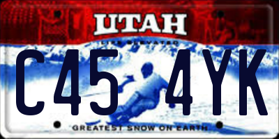 UT license plate C454YK