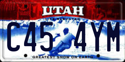 UT license plate C454YM