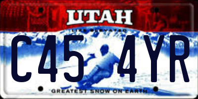 UT license plate C454YR