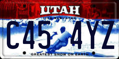 UT license plate C454YZ