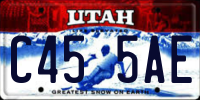 UT license plate C455AE
