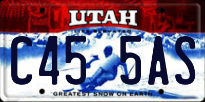 UT license plate C455AS