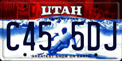 UT license plate C455DJ